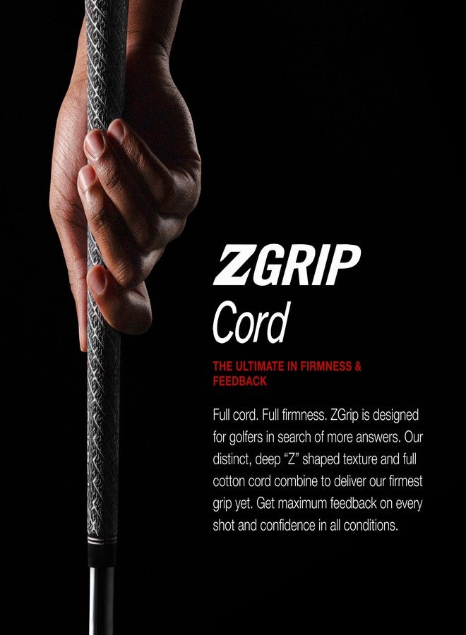 Golf Pride ZGrip Cord ALIGN Golf Club Grip - Firmest All-Weather Grip with Raised Ridge Technology - High-Traction Deep Z Texture & Brushed Cotton - Durable Rubber - Midsize - Image 2